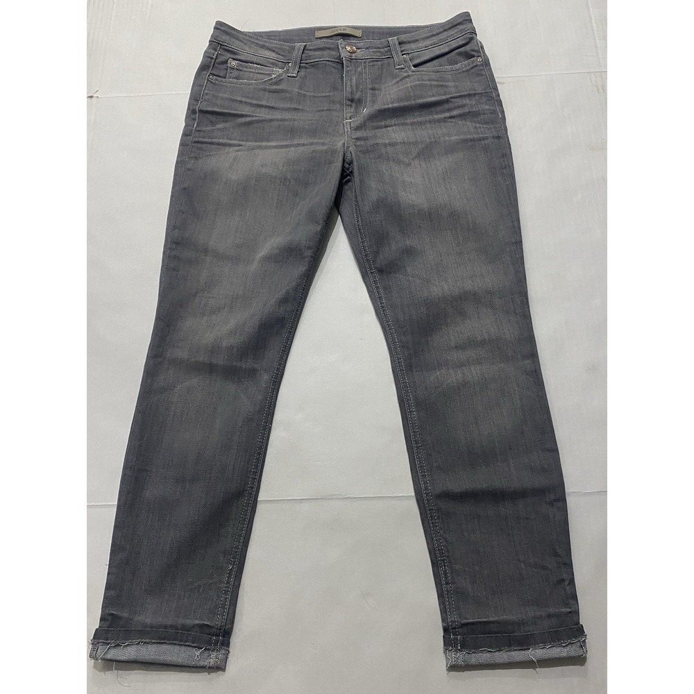 Joe's Charcoal Gray Denim Cotton Stretch Straight Leg High Rise Jeans. Size 30